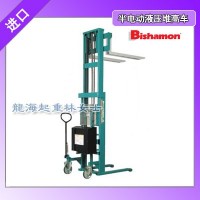 BISHAMON半电动液压堆高车适用于车间仓库搬运货物