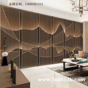 欧式不锈钢屏风隔断客厅金属玄关定做厂家