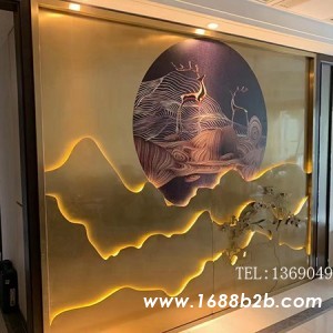 餐厅不锈钢屏风玄关定制金属隔断装饰