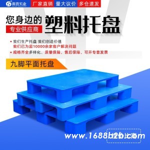 重庆九脚平板塑料托盘 轻型货物周转 商场超市货物垫板