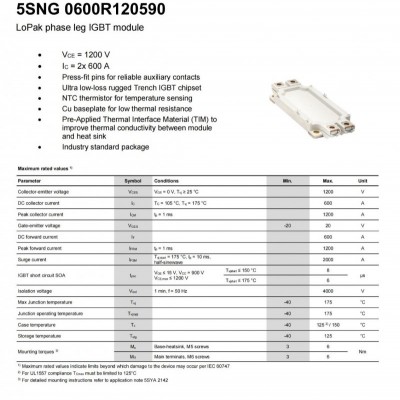 ABB IGBT模块5SNG 0600R120590
